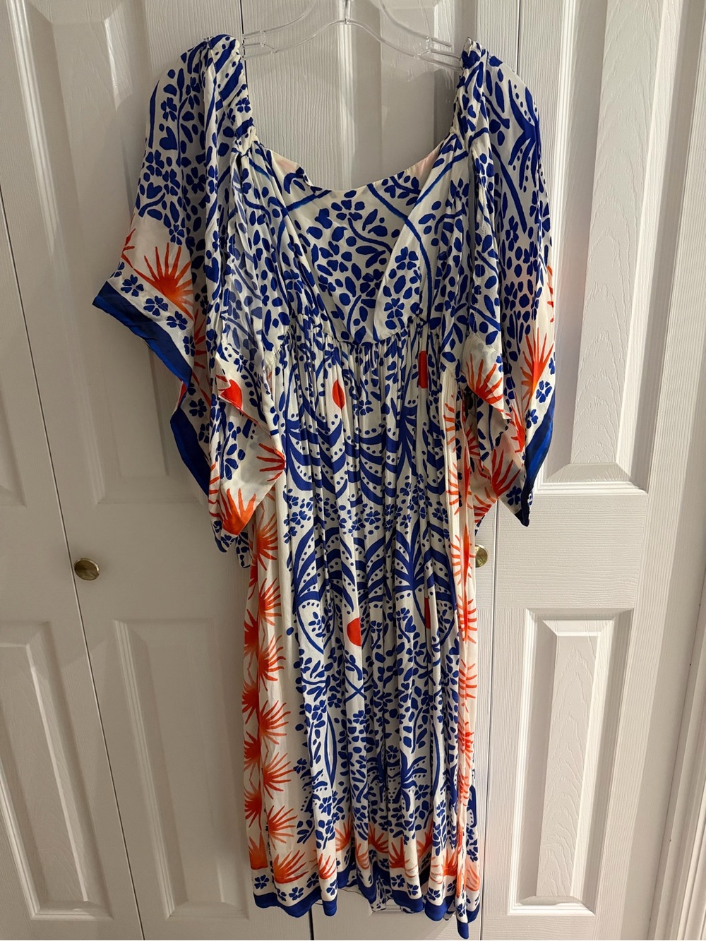 FARM Rio Blue & Orange Floral Maxi Dress